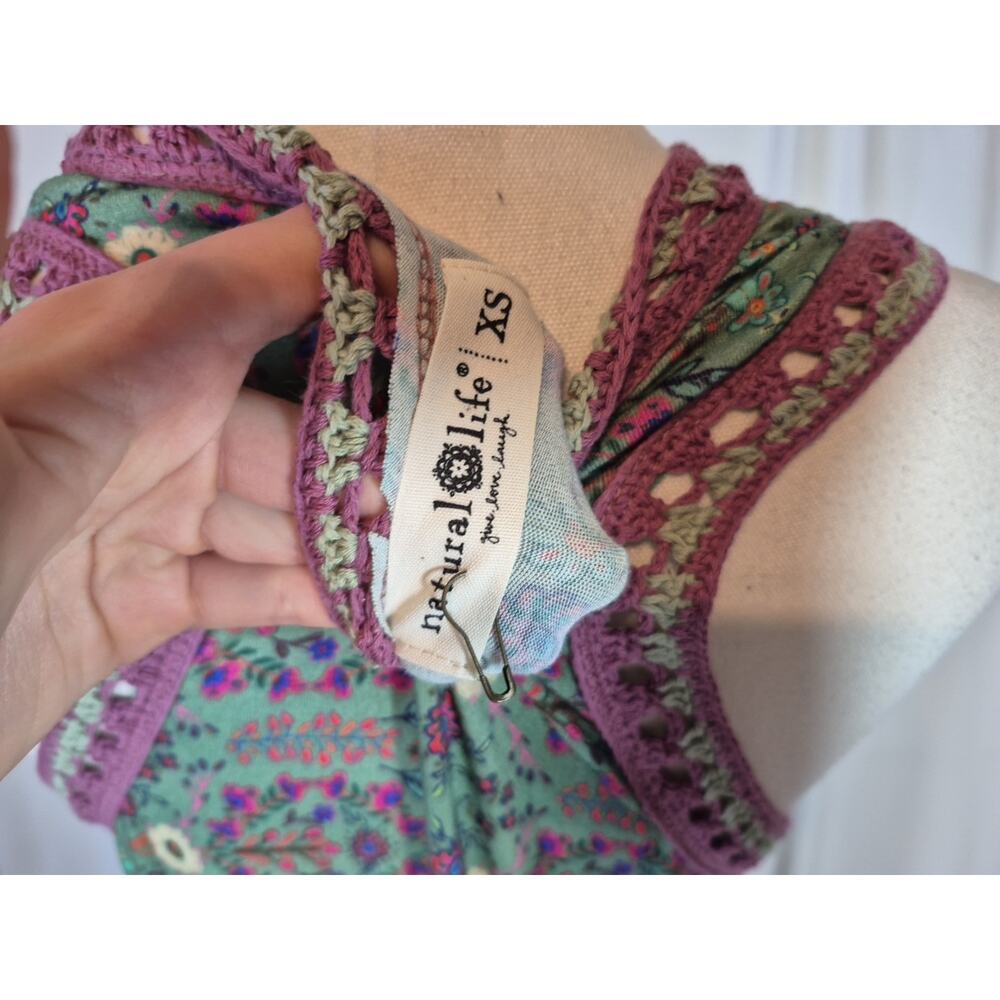 Natural Life Stevie ButterSoft Green Floral Maxi Dress New XS - Picture 9 of 10